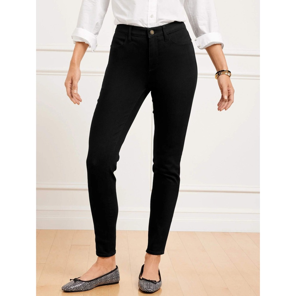 Talbots Black Denim High Rise Jegging Ankle Women 2P Workwear Office Business